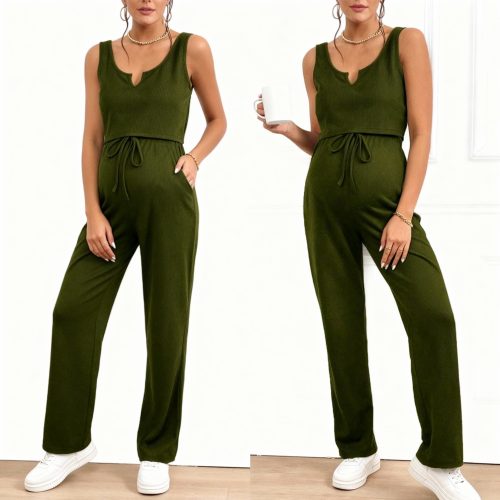 Ensemble de vêtements de maternité 2 pièces débardeurs solides et pantalons amples