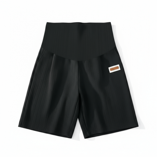 Short rayé de maternité en soie glacée à poche