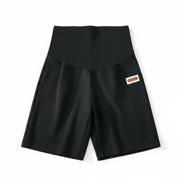 Short rayé de maternité en soie glacée à poche