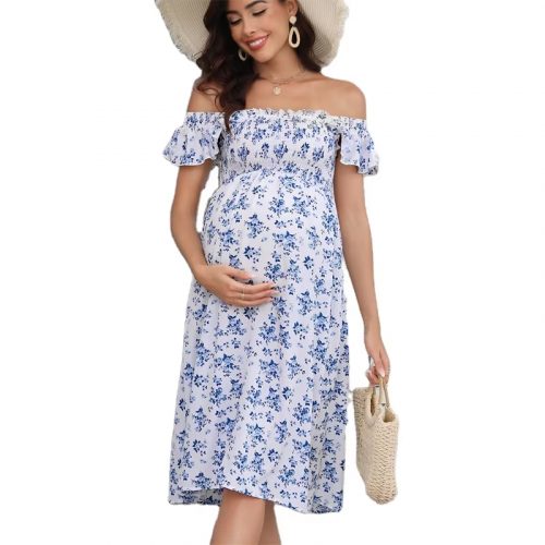 Robe de maternité à manches courtes