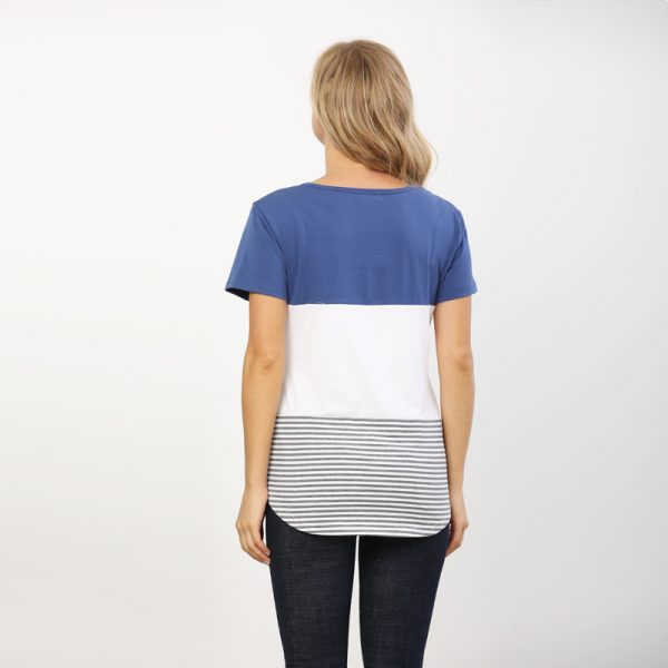 model3re - Copie T-shirt de maternité rayé pour femmes