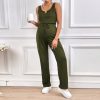 Ensemble de vêtements de maternité 2 pièces débardeurs solides et pantalons amples