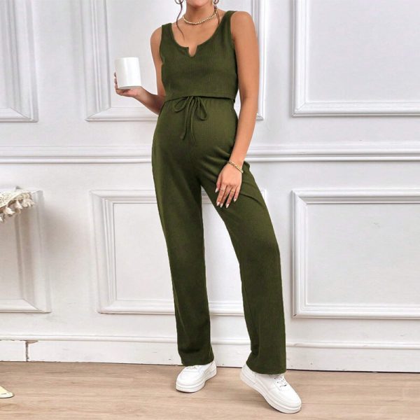 Ensemble de vêtements de maternité 2 pièces débardeurs solides et pantalons amples