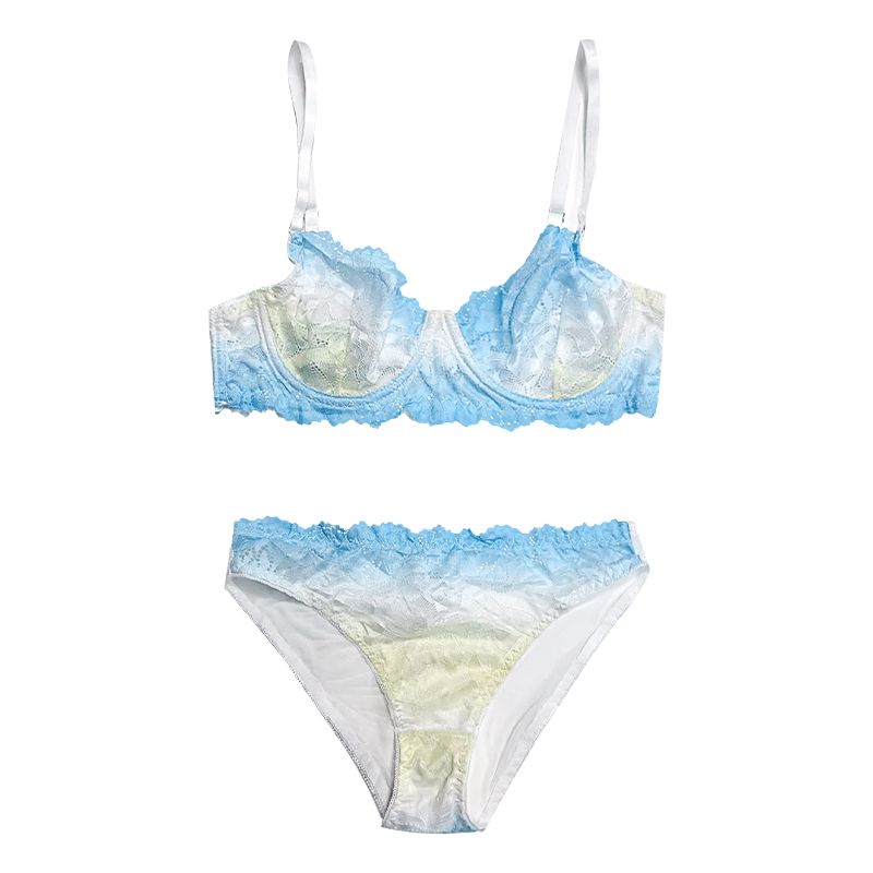 Ensemble soutien-gorge et culotte en dentelle transparente