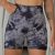 Short de sport taille haute imprimé tie-dye pour femme