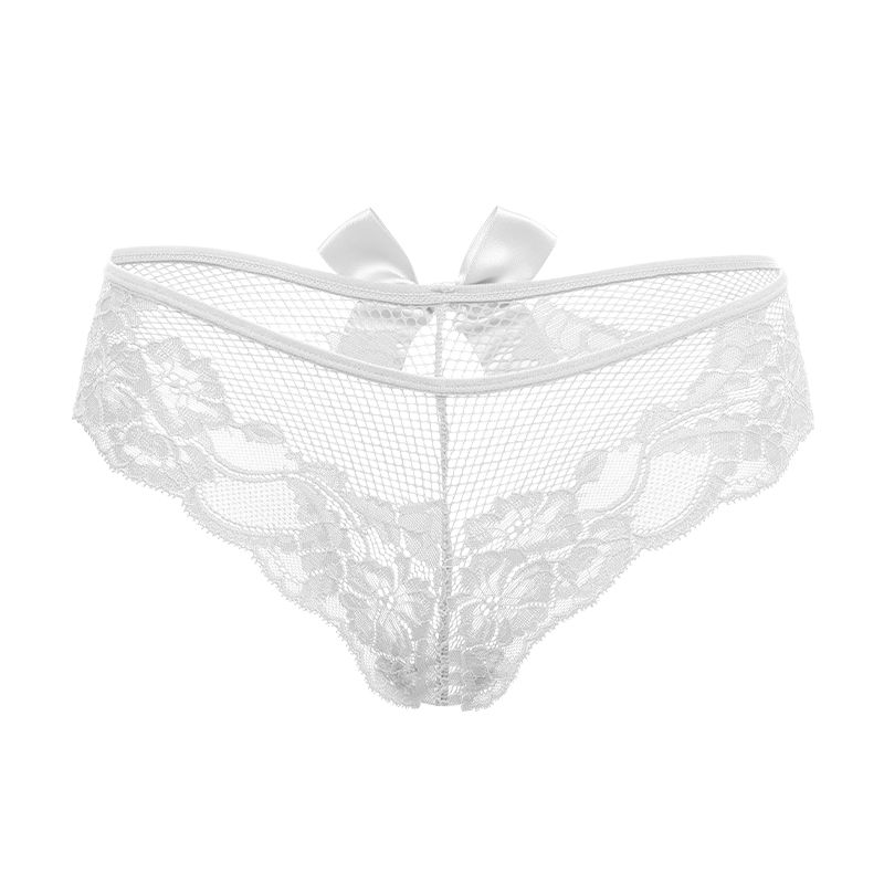 6ZChI6wQ Tanga en dentelle florale avec nœud au dos pour femme