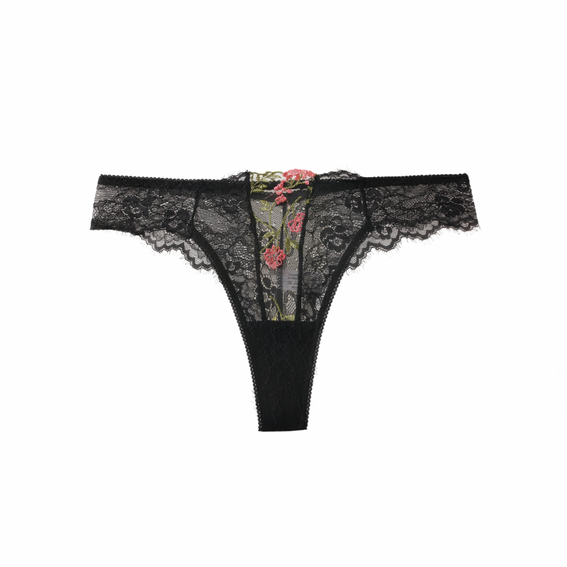 6f8 Tanga sexy en dentelle respirant sans couture pour femmes