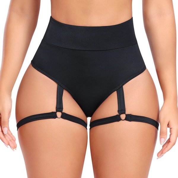 Culotte moulante taille haute avec jarretière intégrée.