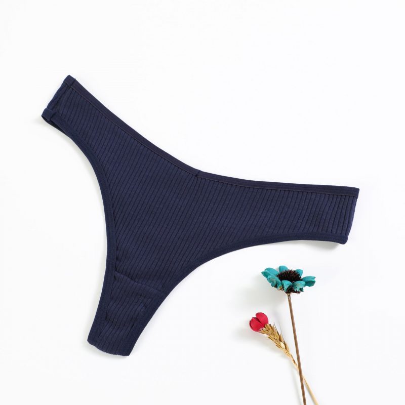 DESFG Tanga taille basse en coton modal pour femmes