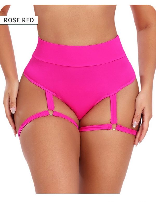 Culotte moulante taille haute avec jarretière intégrée.