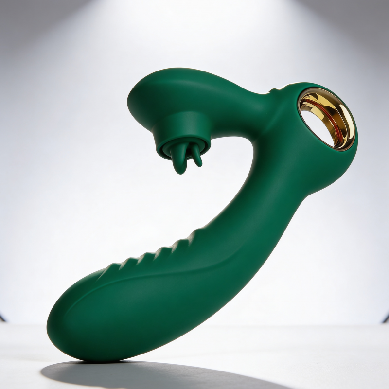 Generated with Kive.ai - propose des photos shoting de ce produit le resultat d_un shooting pro pour ce produit en couleur verte (1) Dispositif de Stimulation Multi-Points