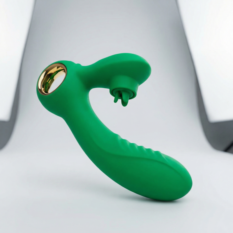 Generated with Kive.ai - propose des photos shoting de ce produit le resultat d_un shooting pro pour ce produit en couleur verte Dispositif de Stimulation Multi-Points