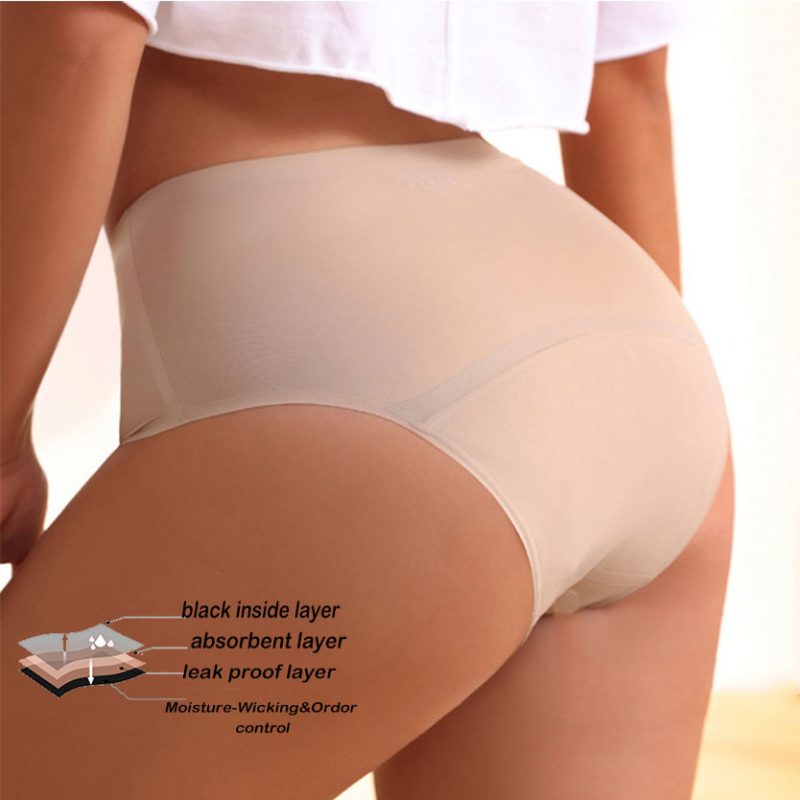 Culotte Menstruelle Taille Haute Sans Couture f