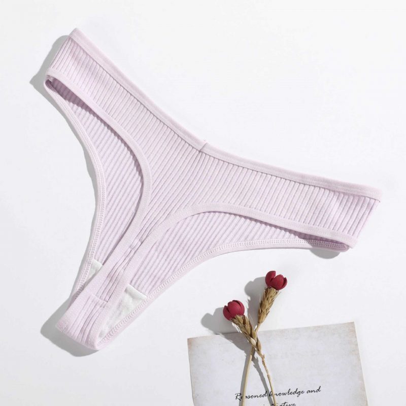 HUO Tanga taille basse en coton modal pour femmes