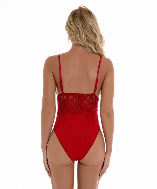 Body en dentelle florale transparent