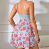 Nuisette babydoll sexy en dentelle et mousseline imprim
