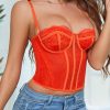 Bustier Sexy Femme en Dentelle et Mesh