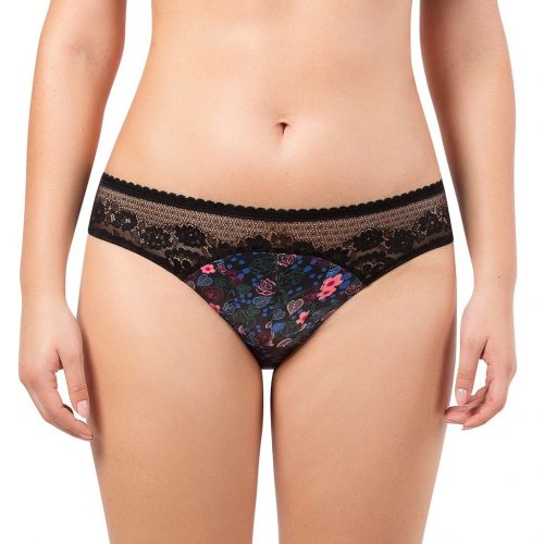 Culotte bikini en dentelle florale