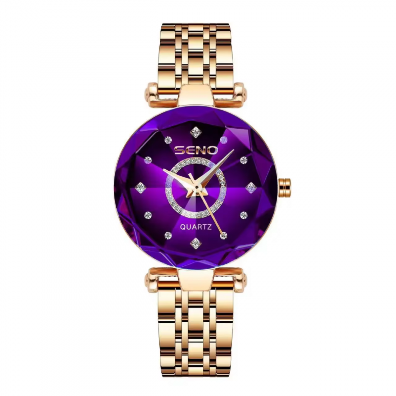 ontre à cadran irrégulier avec bracelet cuir et acier inoxydable