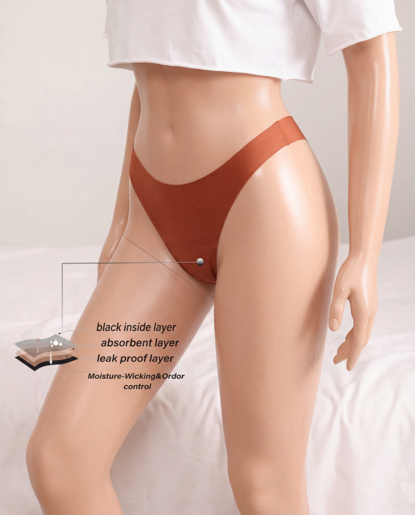 Culotte menstruelle invisible sans couture pour femme
