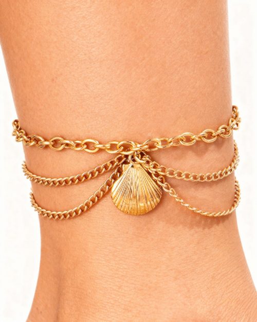 Bracelet de Cheville à Trois Couches