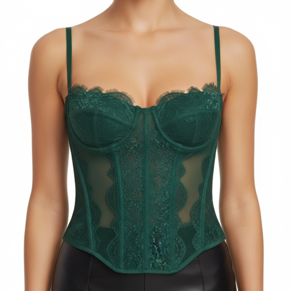 Bustier Sexy Femme en Dentelle et Mesh