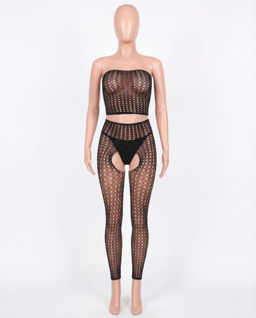 Bodystocking sexy évider résille