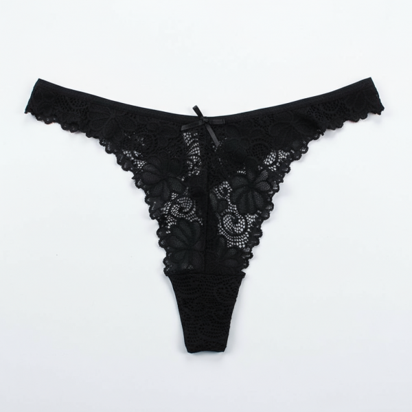Tanga en dentelle transparente pour femmes