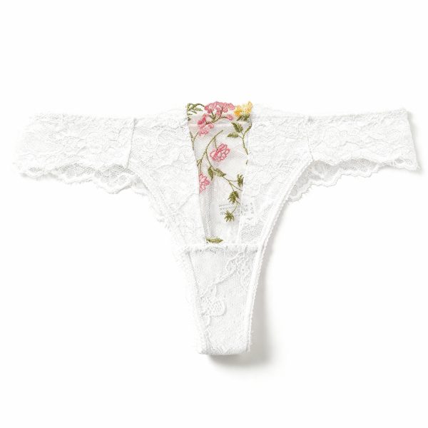 Tanga sexy en dentelle respirant sans couture pour femmes