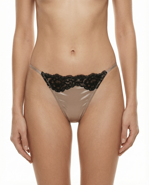 G-String à Volants en Dentelle et Maille Transparente