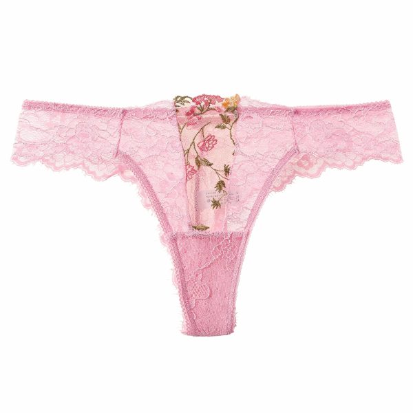 Tanga sexy en dentelle respirant sans couture pour femmes