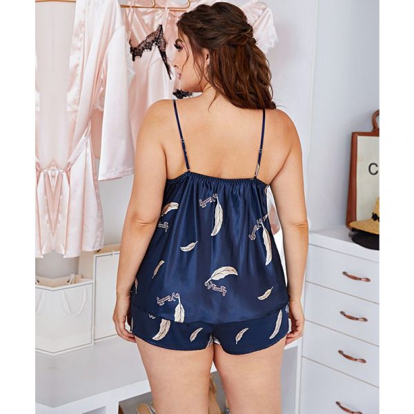 Pyjama en satin imprimé pour femme