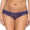 Culotte sexy en dentelle florale violette pour femme