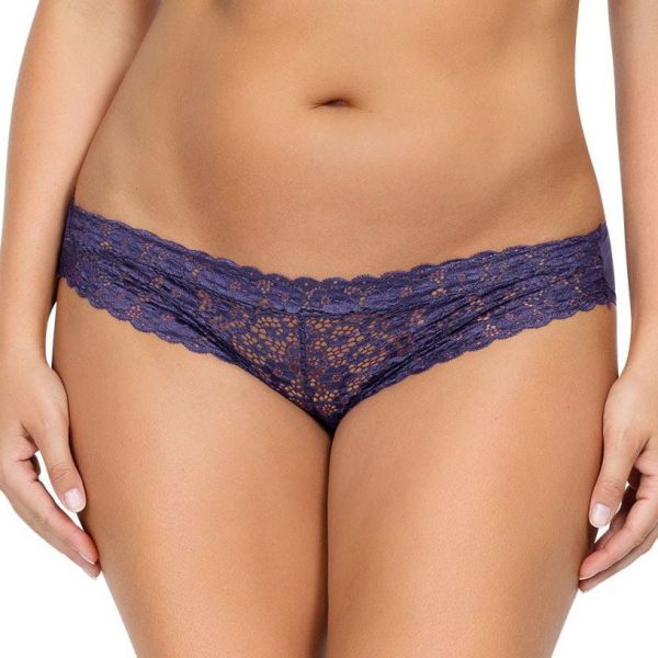 Culotte sexy en dentelle florale violette pour femme