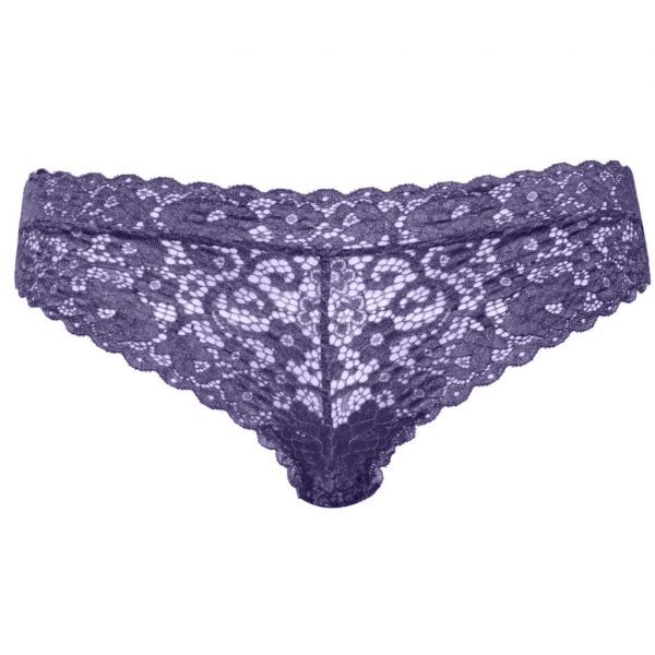 Culotte sexy en dentelle florale violette pour femme