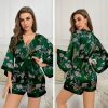 model3d Robe de nuit en satin à imprimé floral