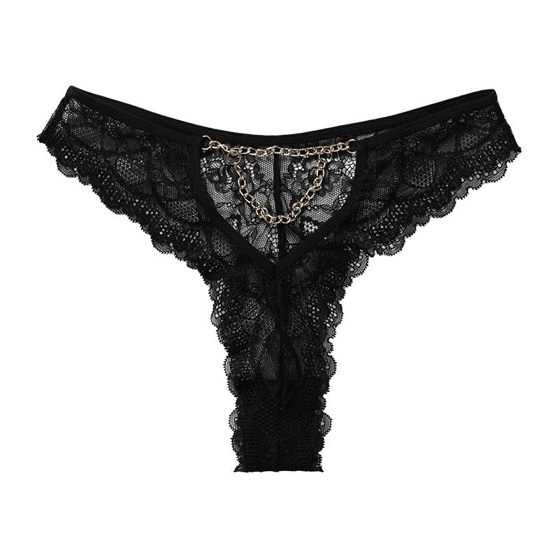 model3wt Tanga transparent en dentelle pour femmes