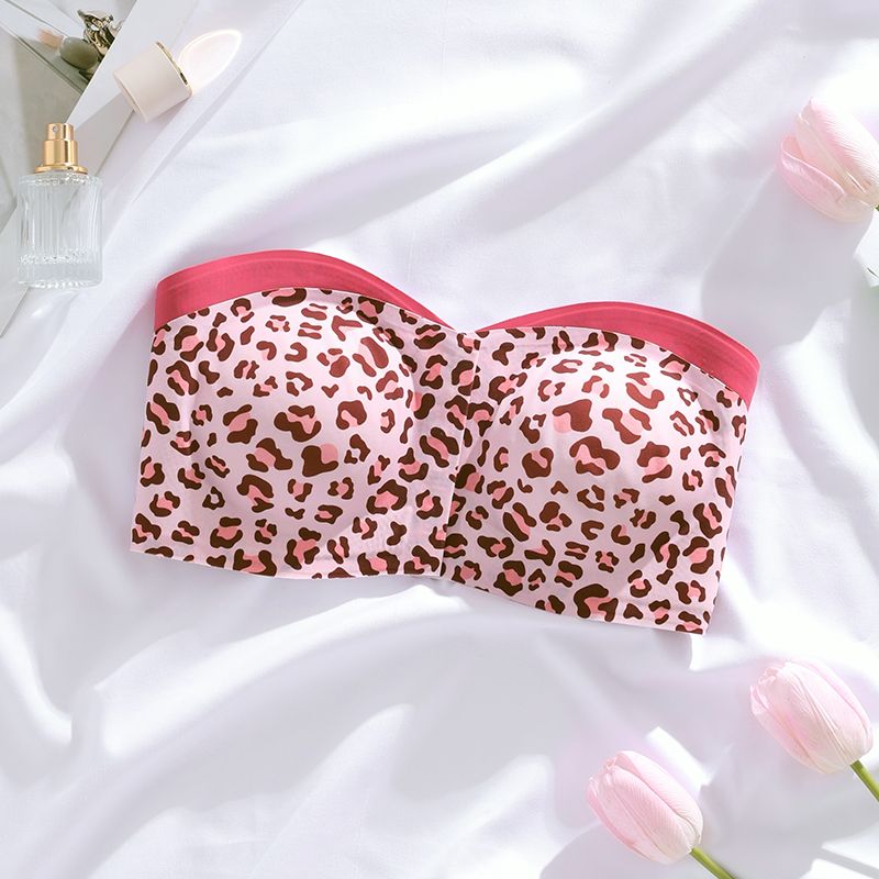 model4ed Soutien-gorge sans bretelles rembourré imprimé léopard