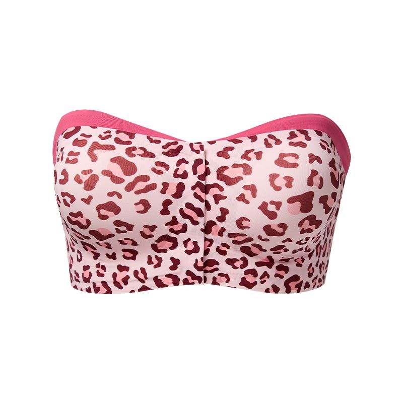 model4tg Soutien-gorge sans bretelles rembourré imprimé léopard