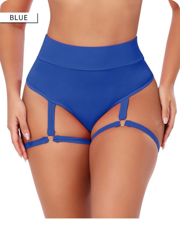 Culotte moulante taille haute avec jarretière intégrée.