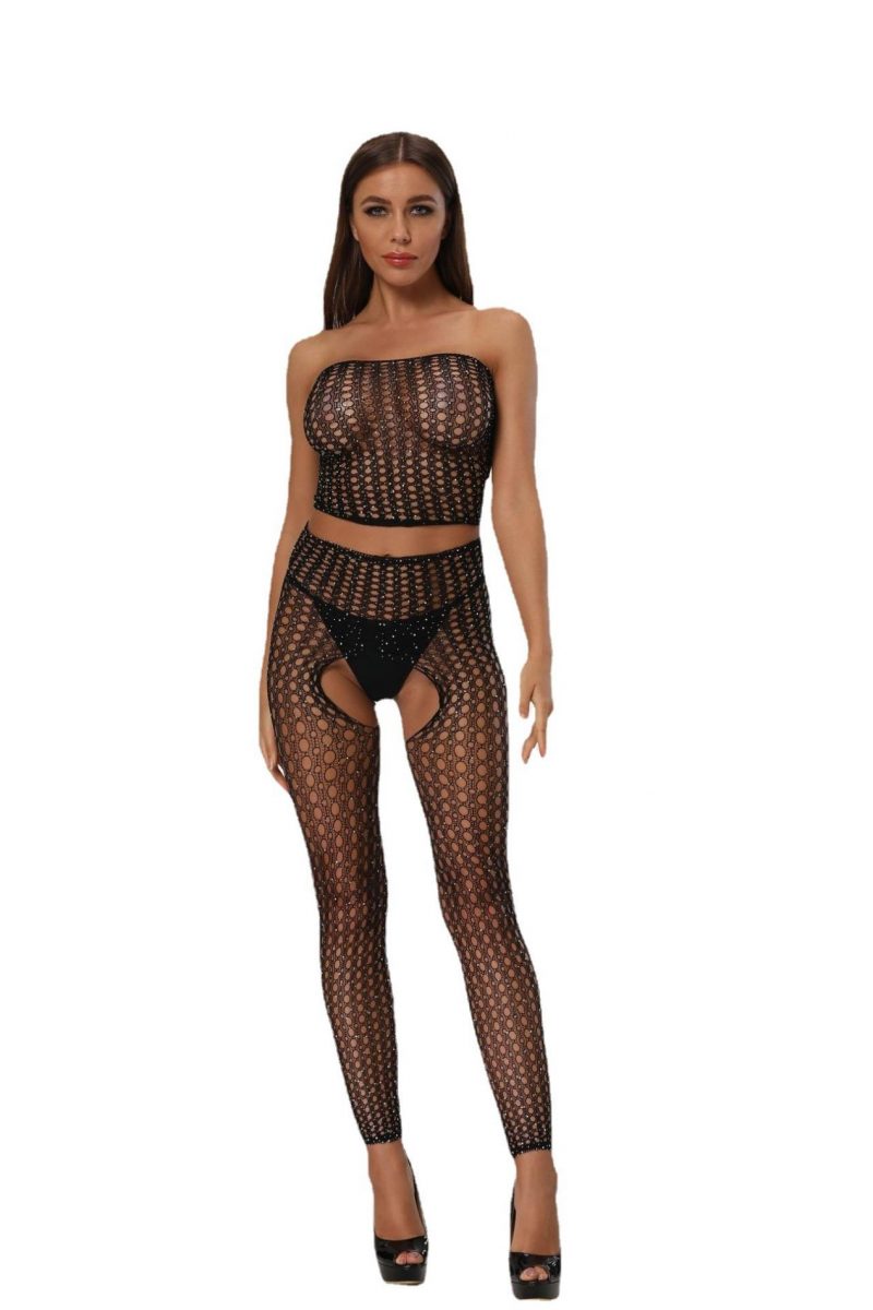 Bodystocking sexy évider résille