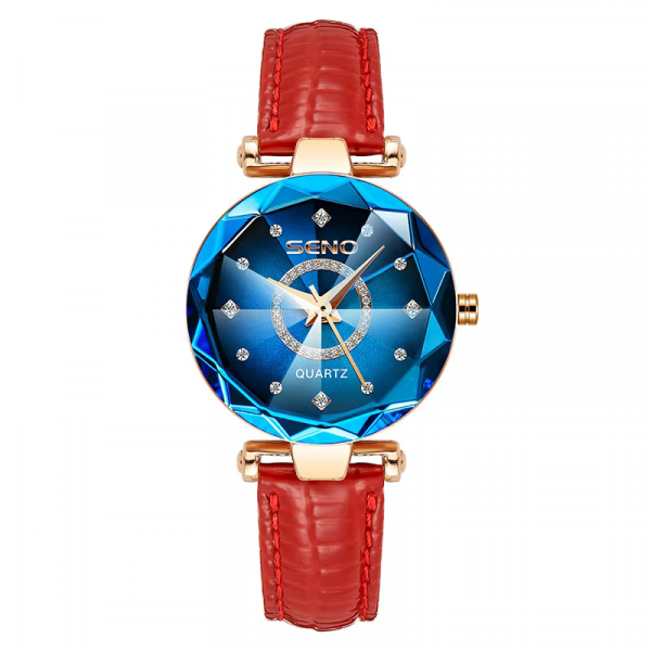 ontre à cadran irrégulier avec bracelet cuir et acier inoxydable