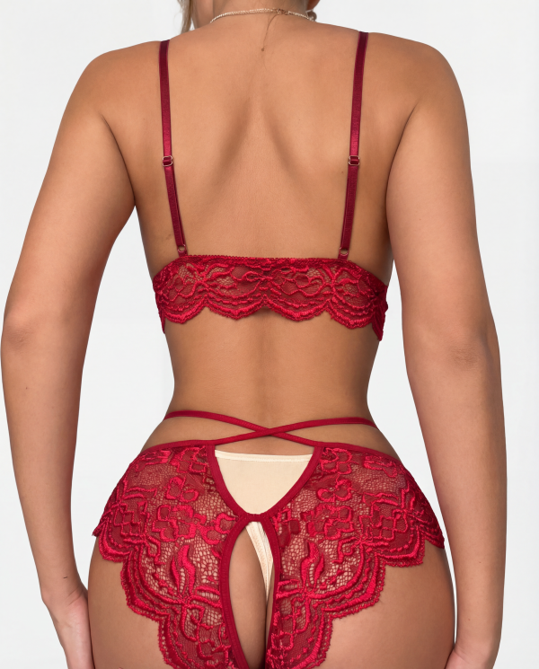Ensemble Lingerie Sexy en Dentelle Contrastée