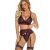 Ensemble lingerie sexy col V profond – Soutien-gorge et string