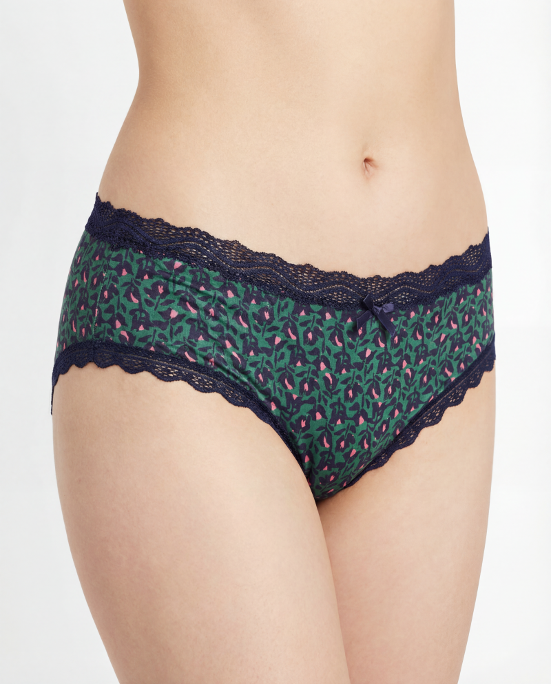 Culotte femme en dentelle contrastée