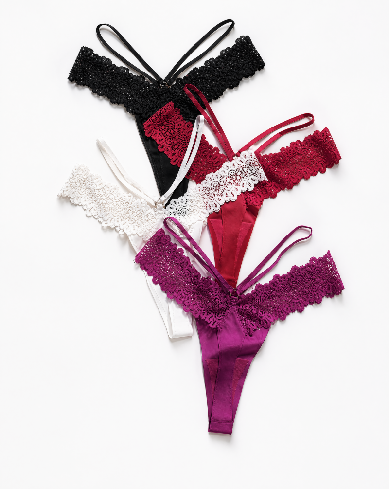 String T-Dos en Dentelle & Soie Glac