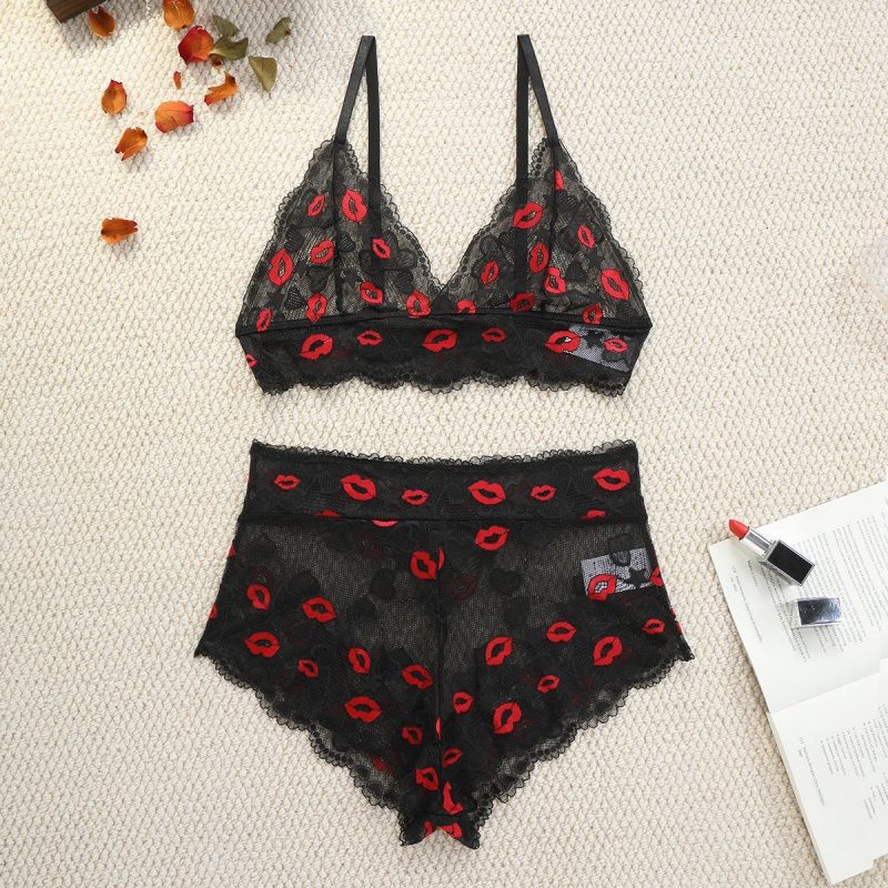 Ensemble Lingerie Sexy Transparent Brod