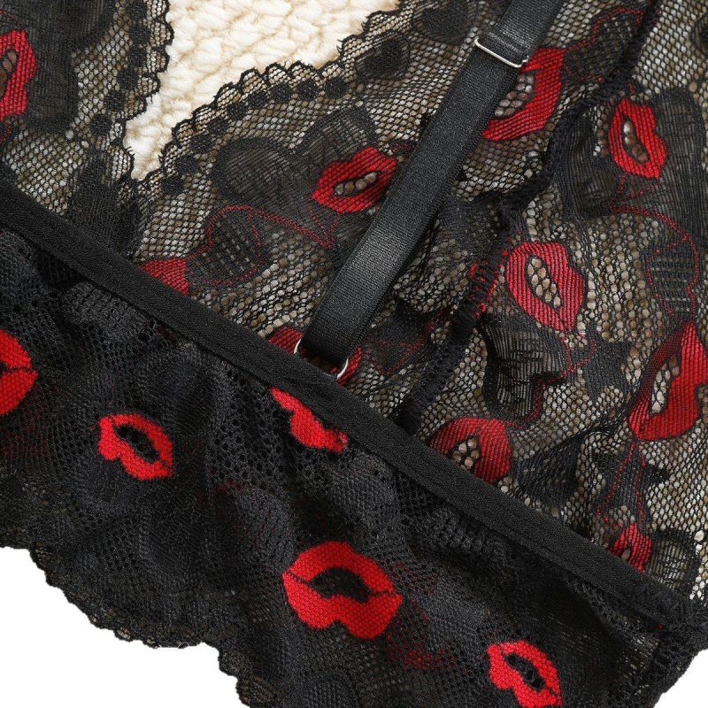 Ensemble Lingerie Sexy Transparent Brod