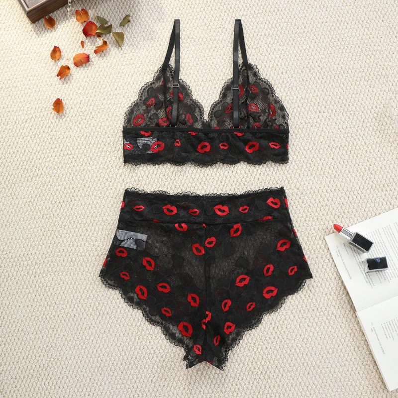 Ensemble Lingerie Sexy Transparent Brod