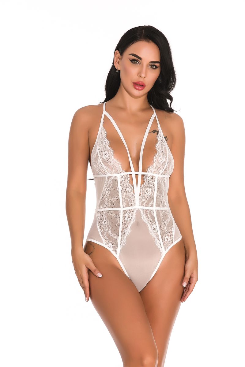 MODEL2YO Body en dentelle florale transparent